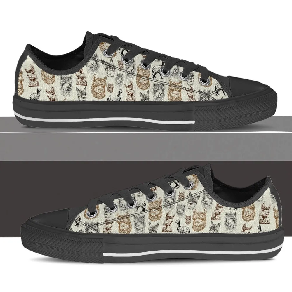 Alpaca Low Top Shoes - Lowtop Casual Shoes Gift For Adults, Dog Printed Shoes, Canvas Shoes For Men, Women