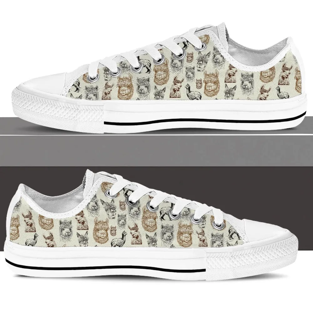 Alpaca Low Top Shoes - Lowtop Casual Shoes Gift For Adults, Dog Printed Shoes, Canvas Shoes For Men, Women