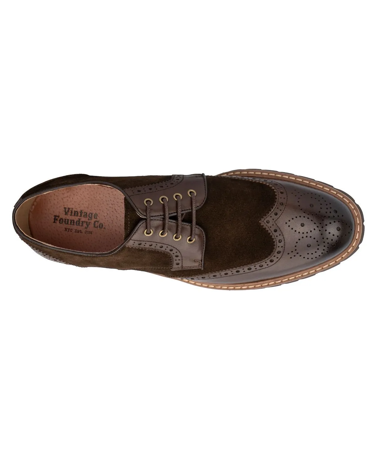 Andrew Vintage Foundry Co Men's Lace-up Oxford Shoes, Brown