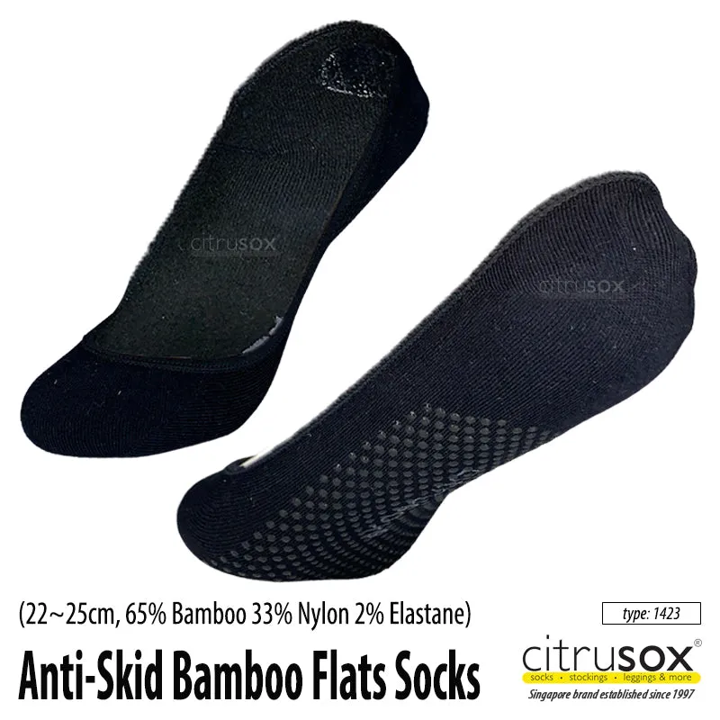 Anti-Skid Grip Bamboo No-Show Socks