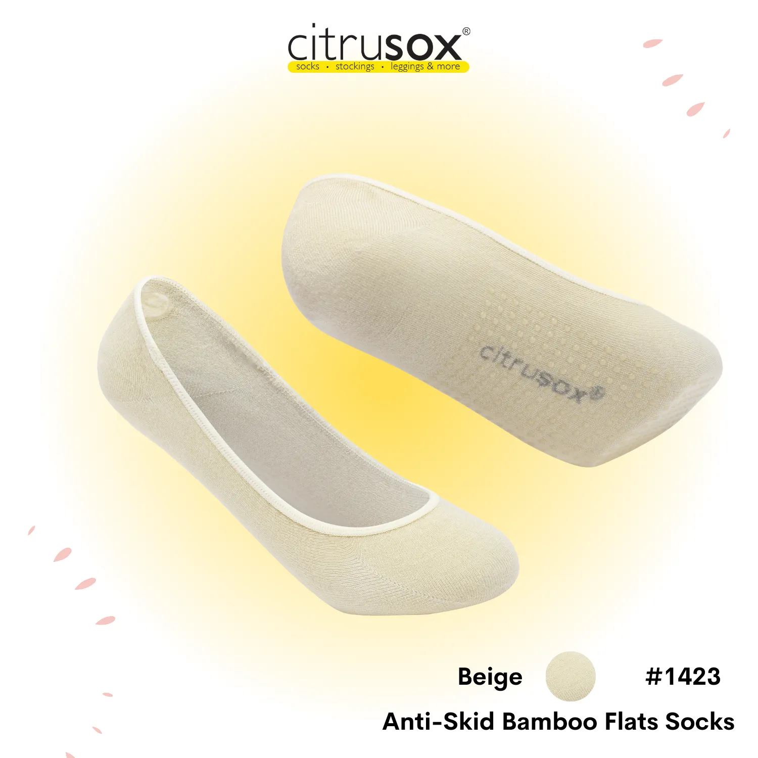 Anti-Skid Grip Bamboo No-Show Socks