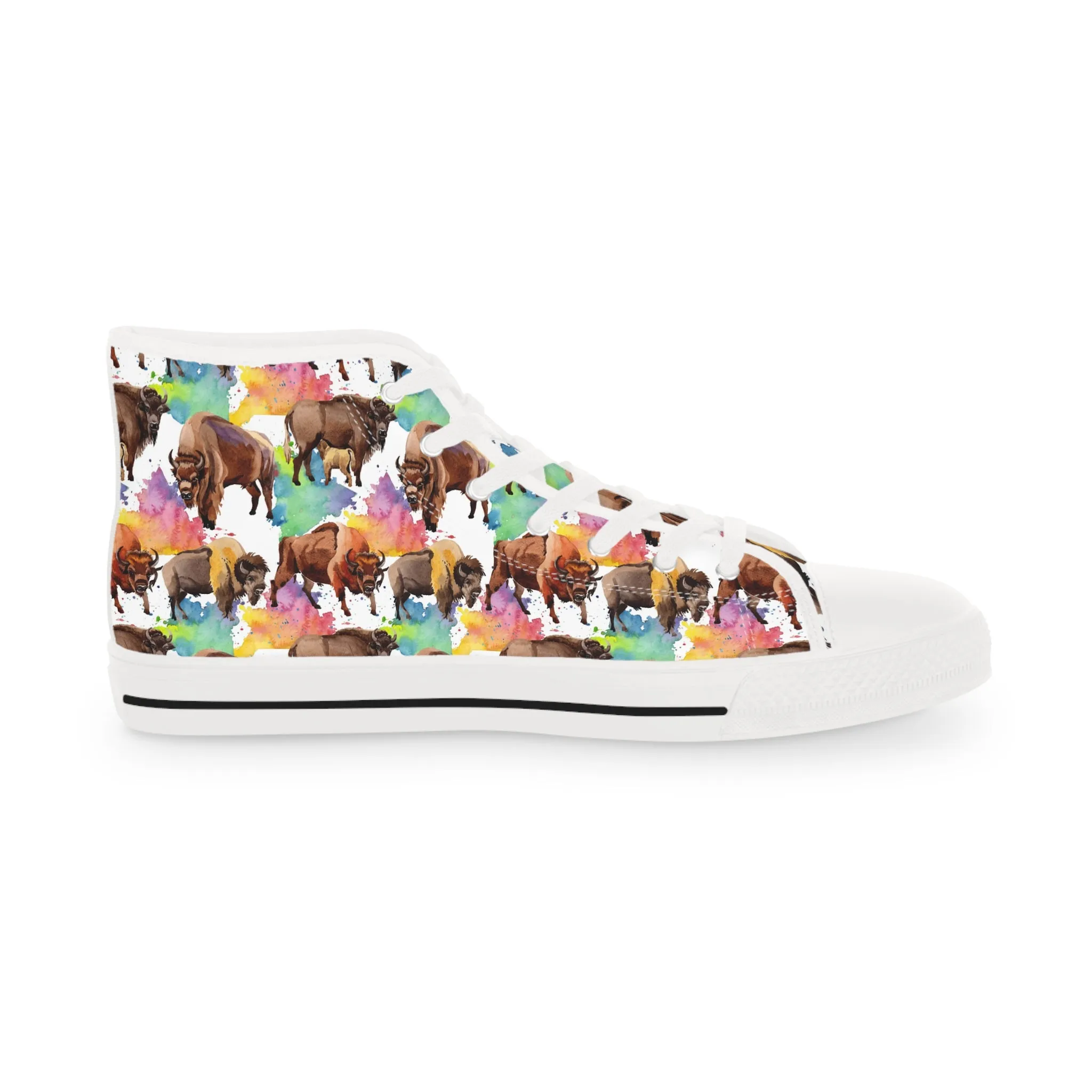 Bison Wild Animals Men's High Top Sneakers