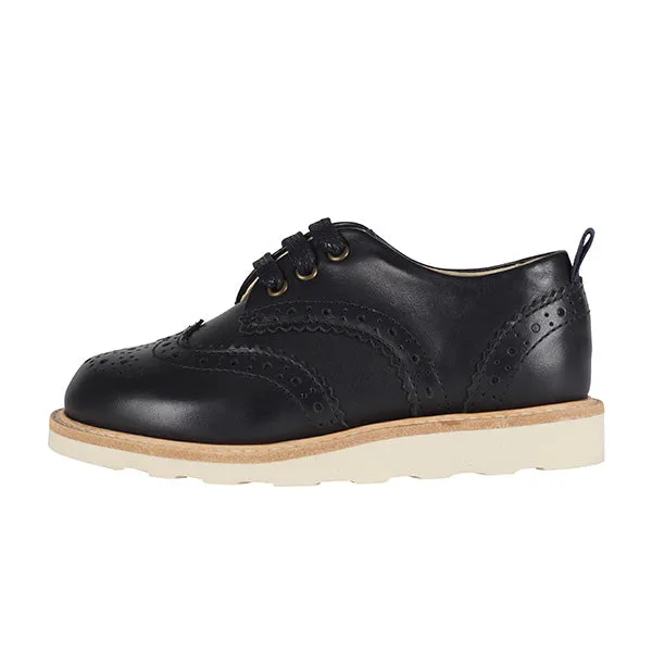 Brando Brogue Kids Shoe Black Leather