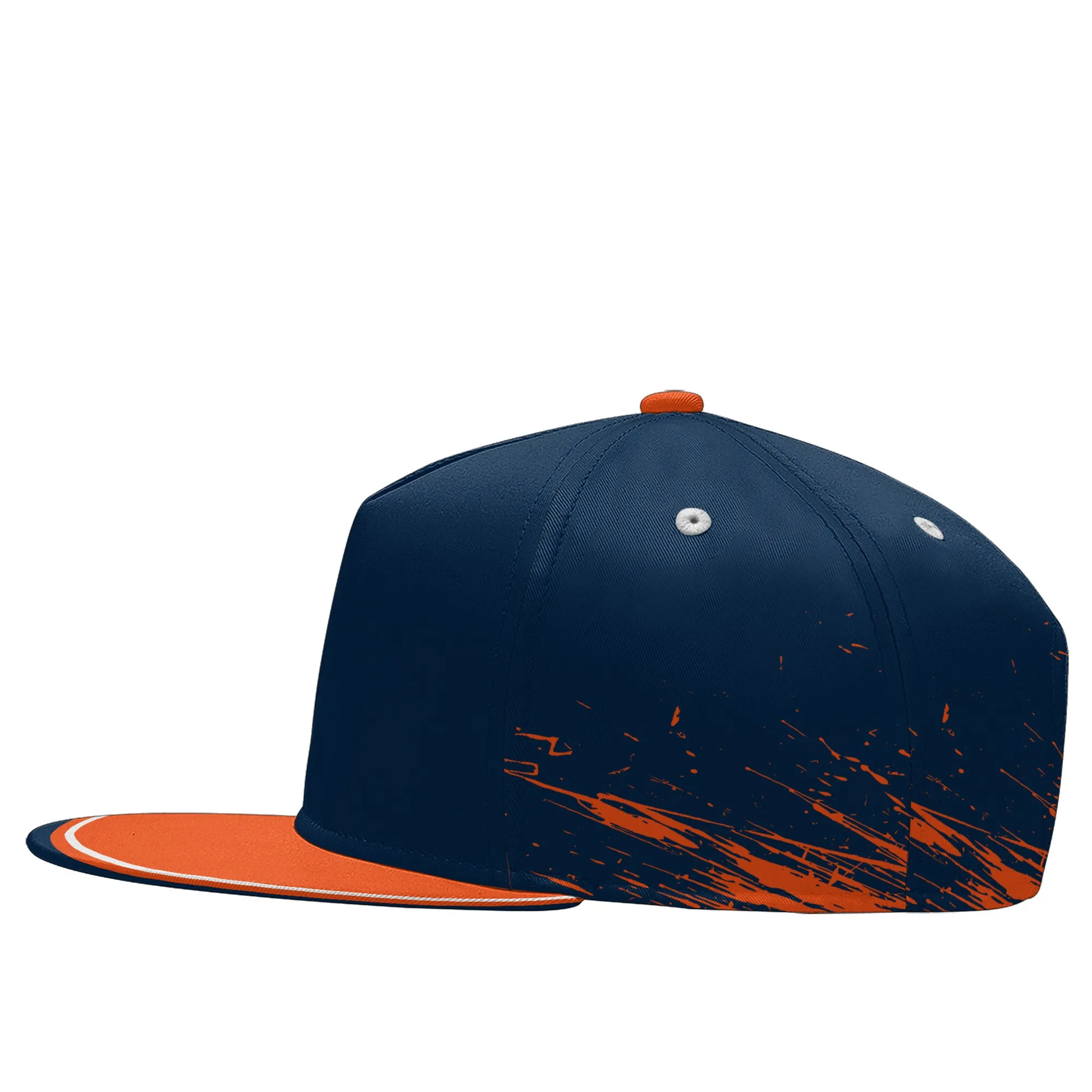 Custom Blue Orange Denver Hat Sport Design Cap Stitched Adjustable Personalized PR067B-D020261-10