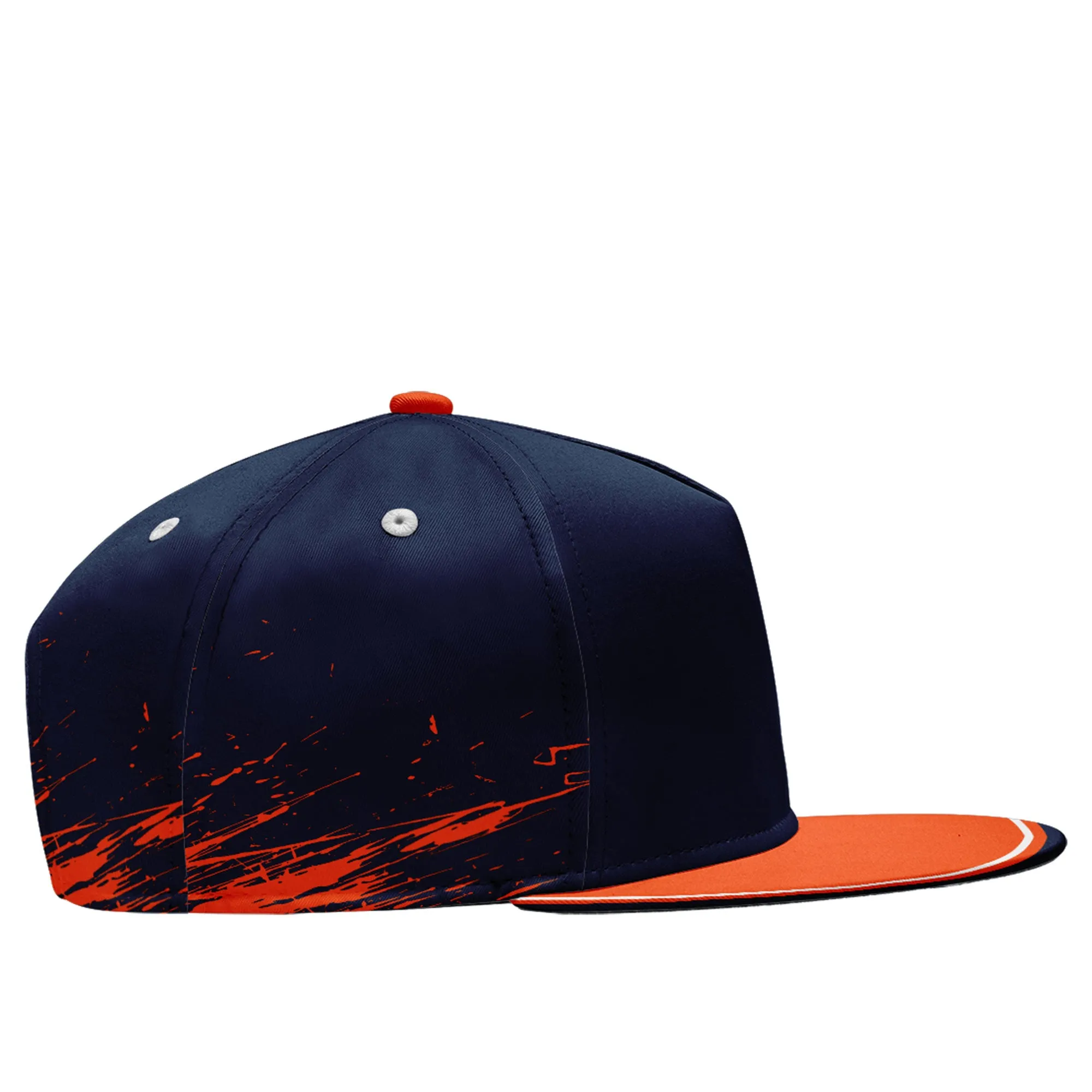 Custom Blue Orange Denver Hat Sport Design Cap Stitched Adjustable Personalized PR067B-D020261-10