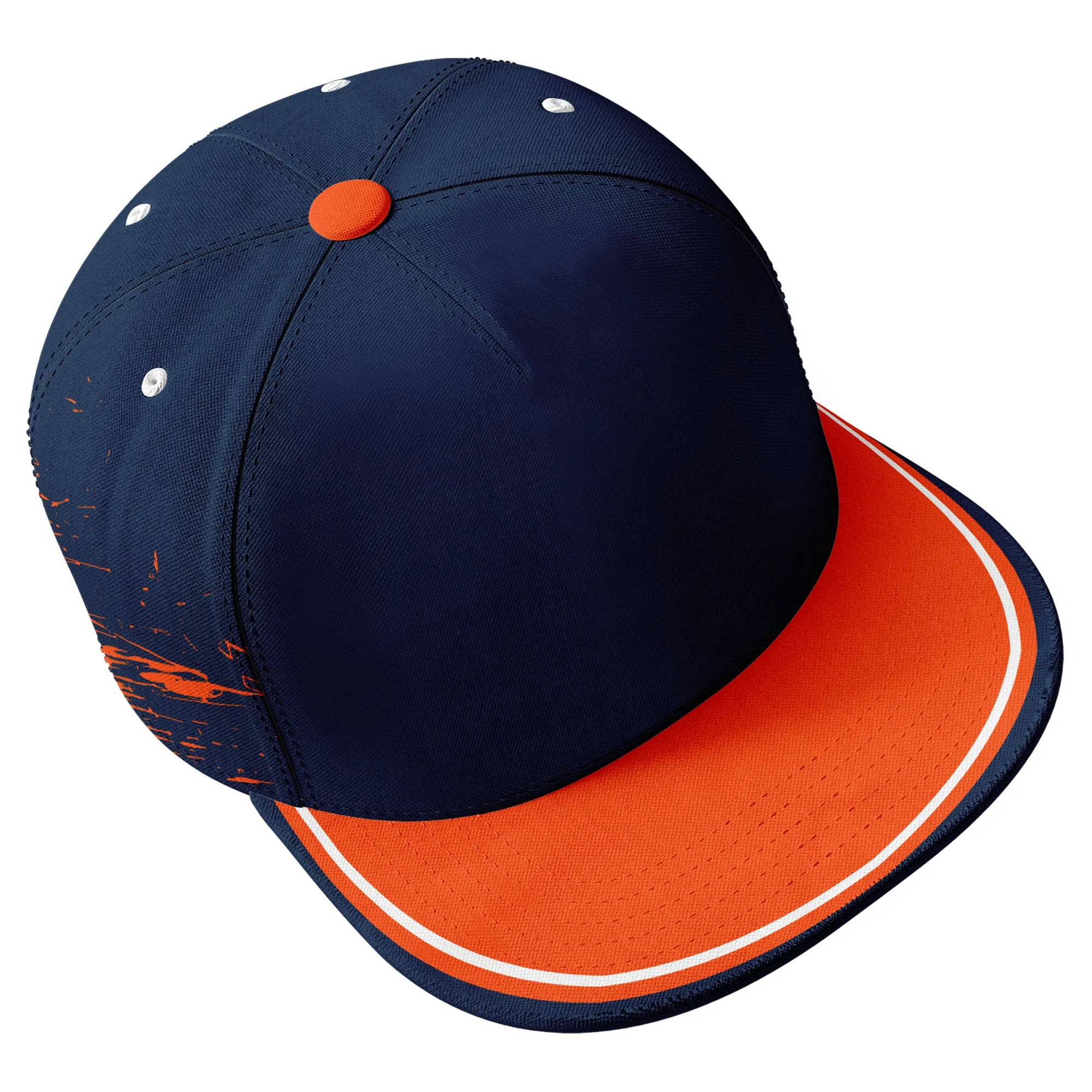 Custom Blue Orange Denver Hat Sport Design Cap Stitched Adjustable Personalized PR067B-D020261-10