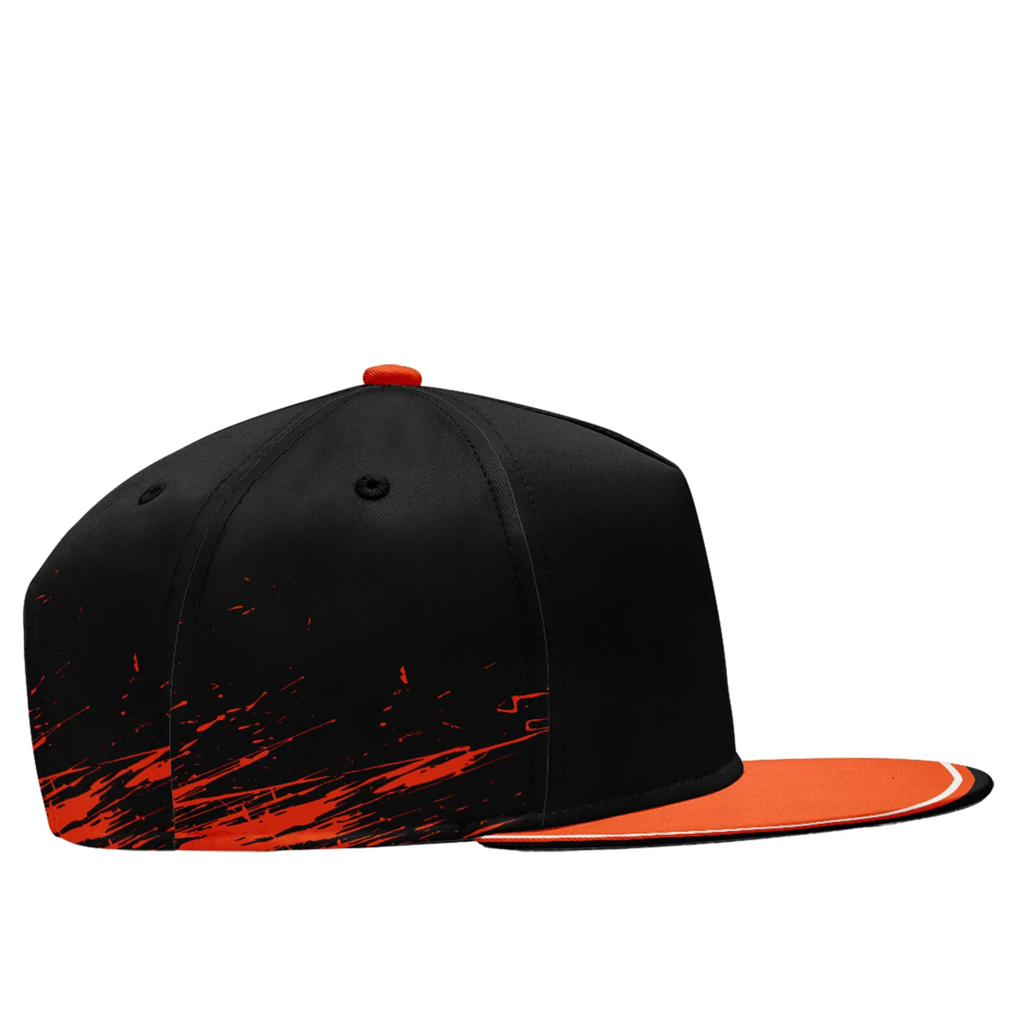 Custom Orange Black Cincinnati Hat Sport Design Cap Stitched Adjustable Personalized PR067B-D020261-6