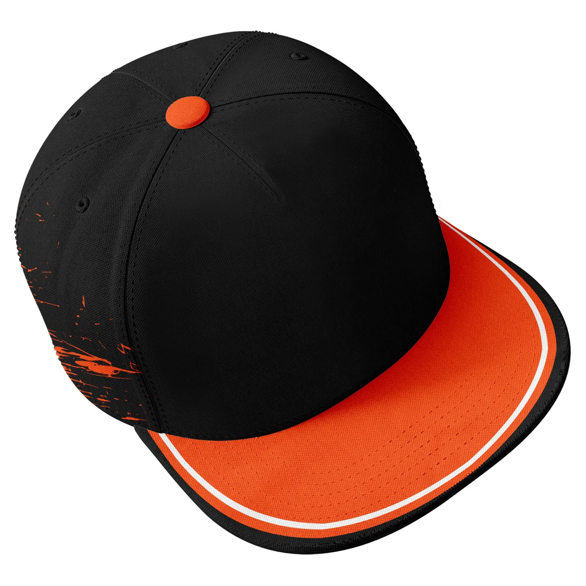 Custom Orange Black Cincinnati Hat Sport Design Cap Stitched Adjustable Personalized PR067B-D020261-6