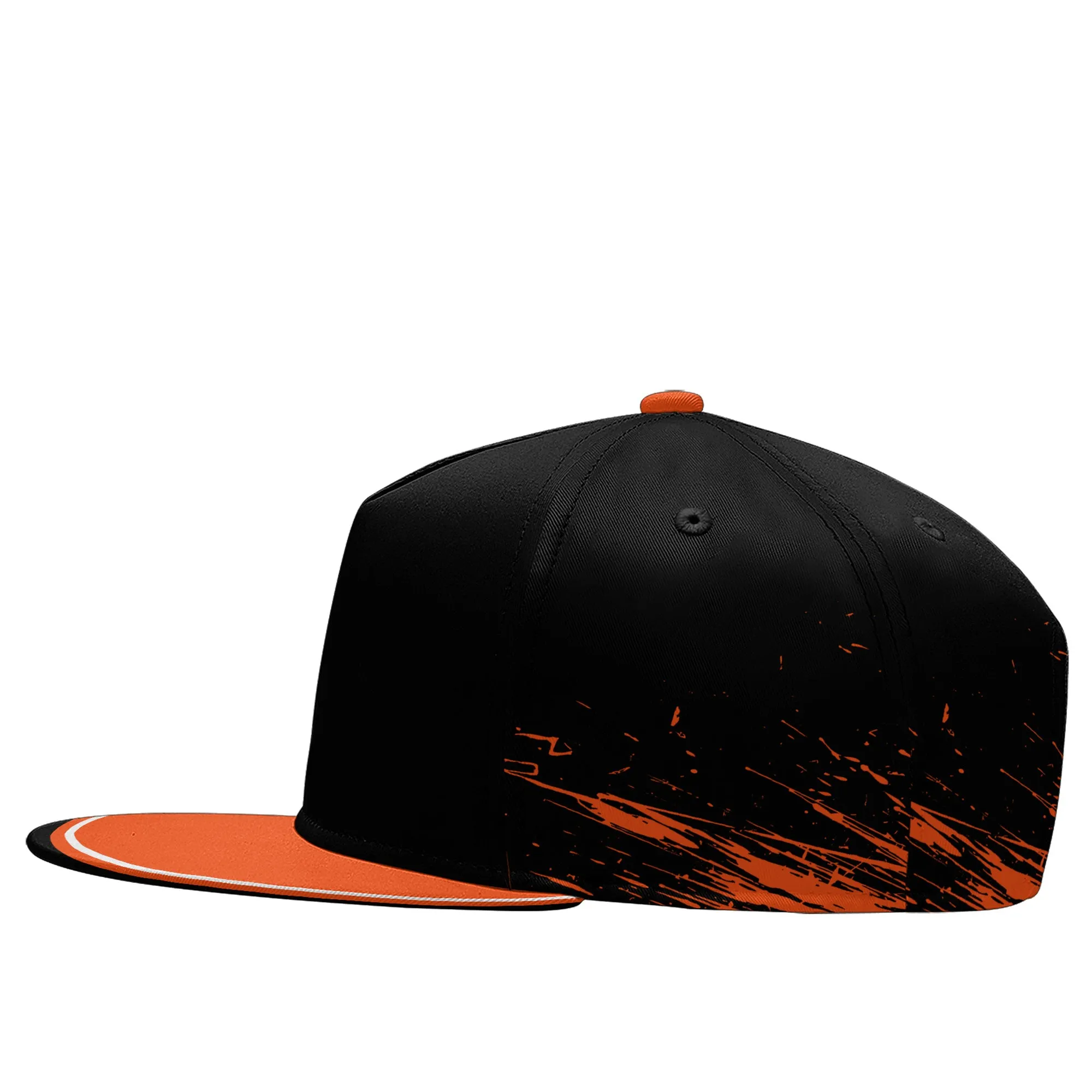 Custom Orange Black Cincinnati Hat Sport Design Cap Stitched Adjustable Personalized PR067B-D020261-6