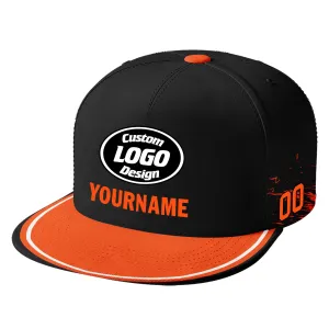 Custom Orange Black Cincinnati Hat Sport Design Cap Stitched Adjustable Personalized PR067B-D020261-6