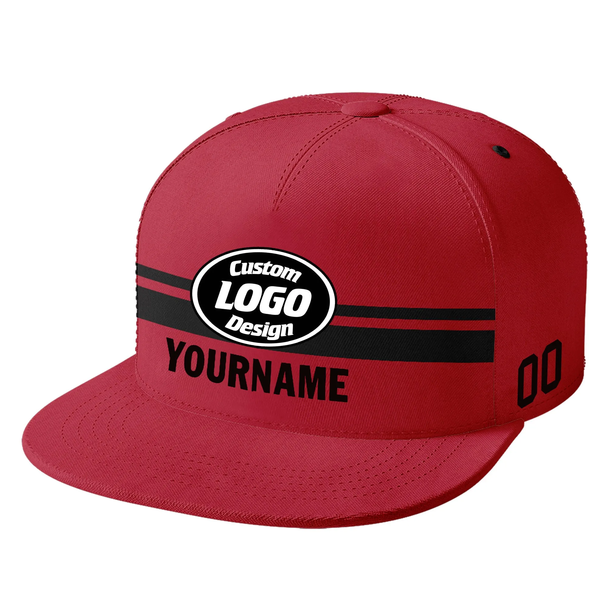 Custom Red Tampa Bay Hat Sport Design Cap Stitched Adjustable Personalized PR067B-D020262-29