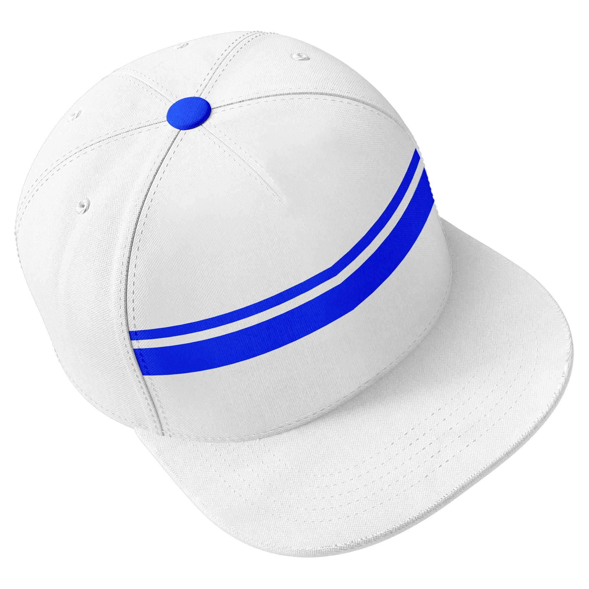 Custom White Indianapolis Hat Sport Design Cap Stitched Adjustable Personalized PR067B-D020262-14