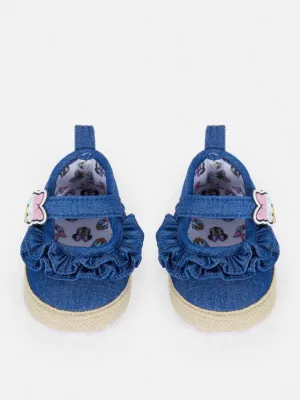 Disney's Daisy Duck & Minnie Frilly Denim Ballerinas