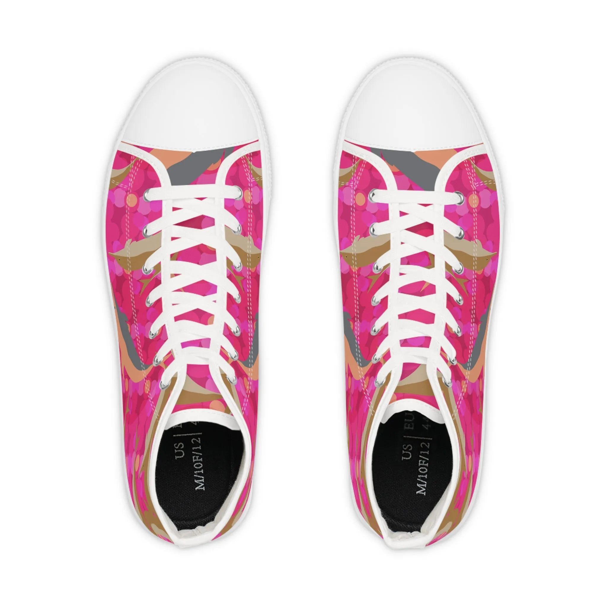 Dolphins Pink Background Men's High Top Sneakers