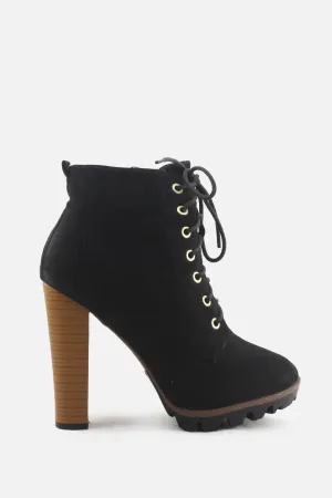 European Brand Zipper Laces Platform Boots | Suede