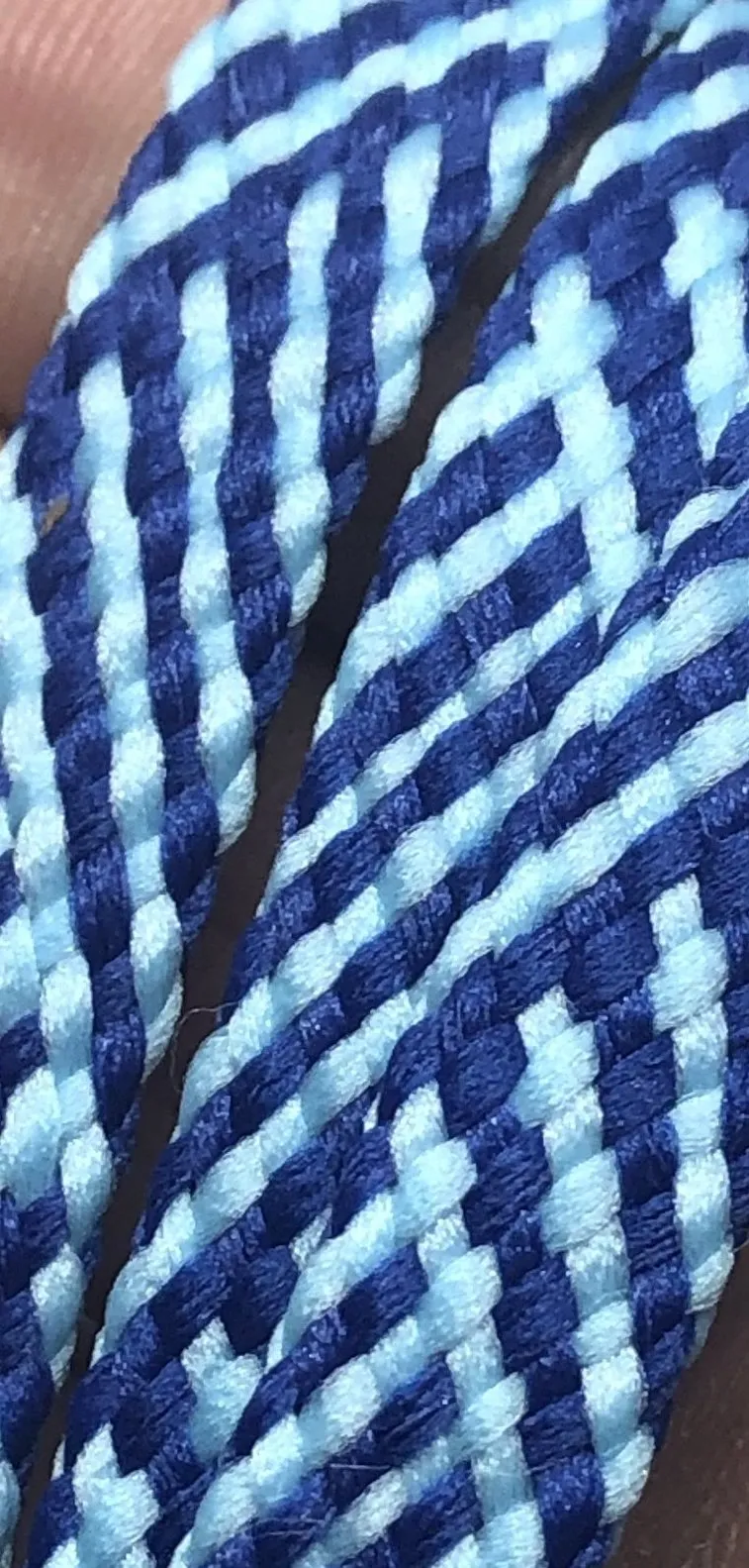 Flat Herringbone Shoelaces - Royal and Light Blue