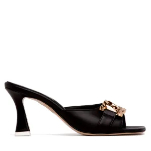 Gabriela Black Leather Sandal