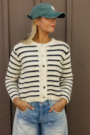 Girl Like You Stripe Sweater Cardigan