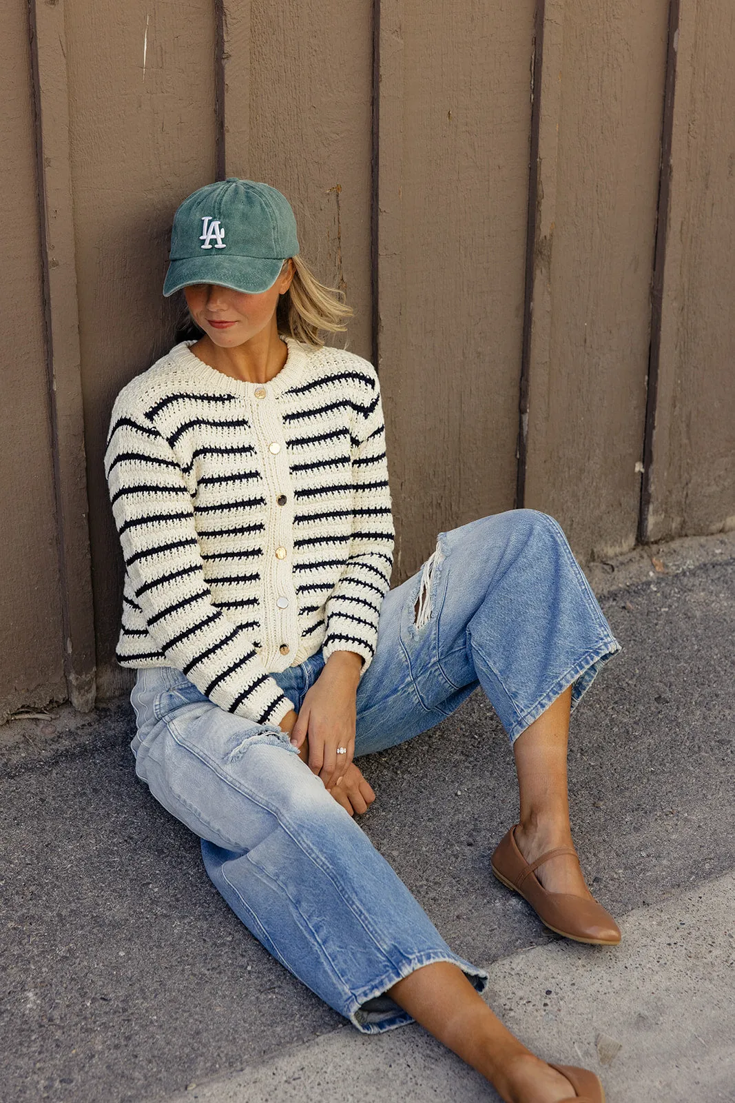 Girl Like You Stripe Sweater Cardigan