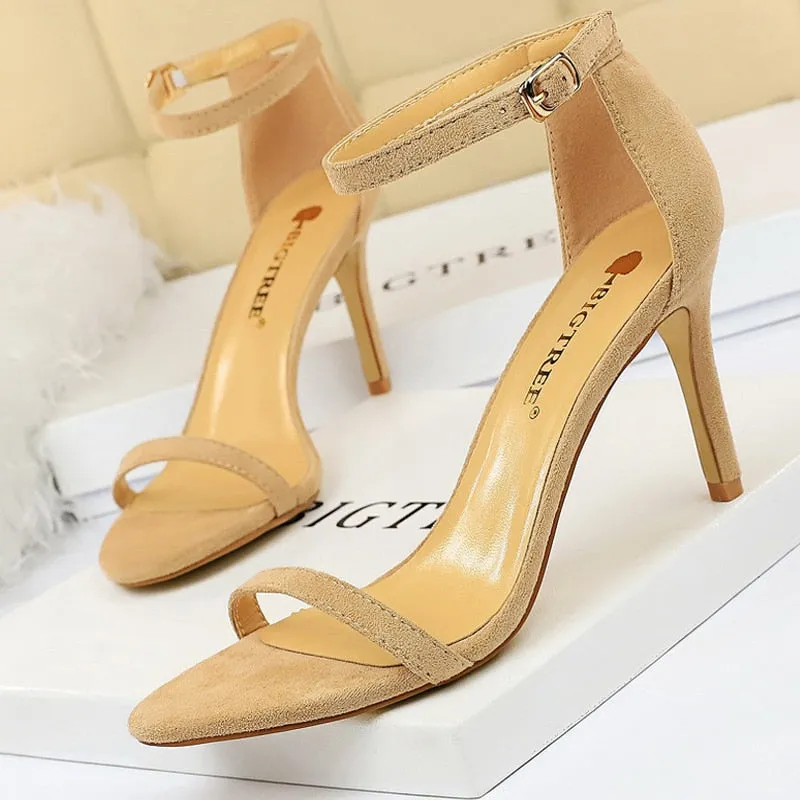 Graduation Gift Shoes New Suede Women Sandals Stiletto Heels 11cm 8 Cm Women High Heels Fashion Summer Sandals Women Pumps Kitten Heels