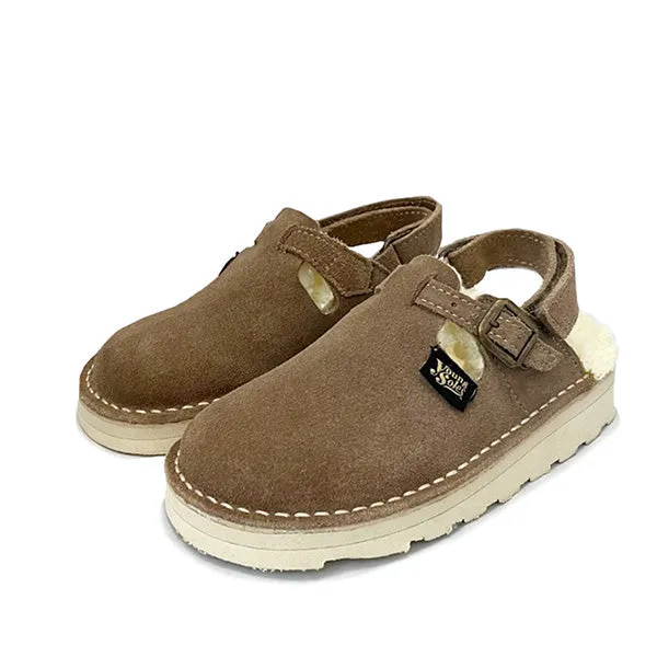 Heidi Kids Wool-Lined Clog Stone Suede