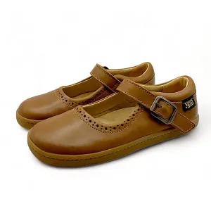 Holly Velcro Mary Jane Kids Shoe Tan Leather