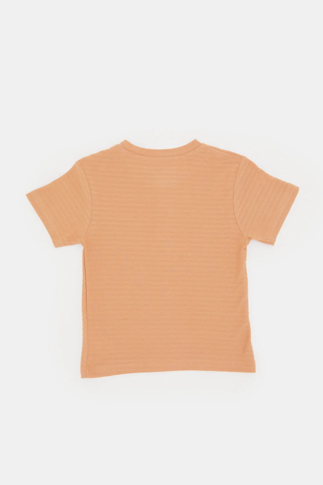 Infant Boys  Orange Jacquard Henley T-Shirt