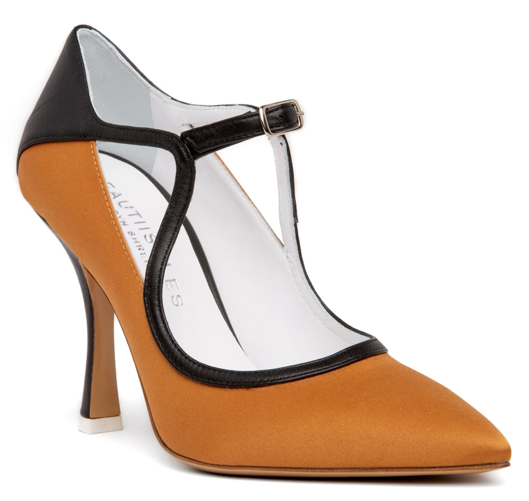 Jenny Silk Satin & Leather Pump