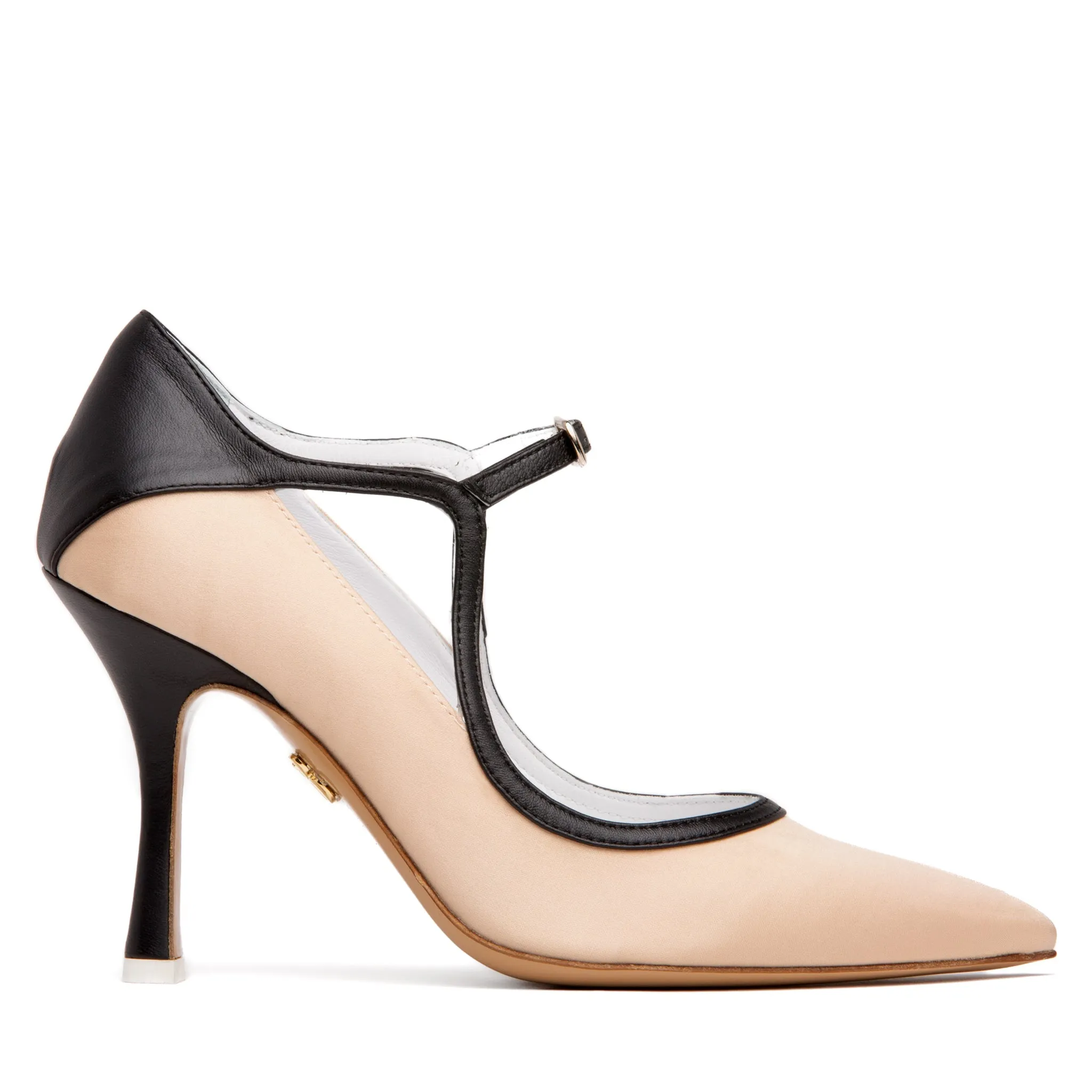 Jenny Silk Satin & Leather Pump