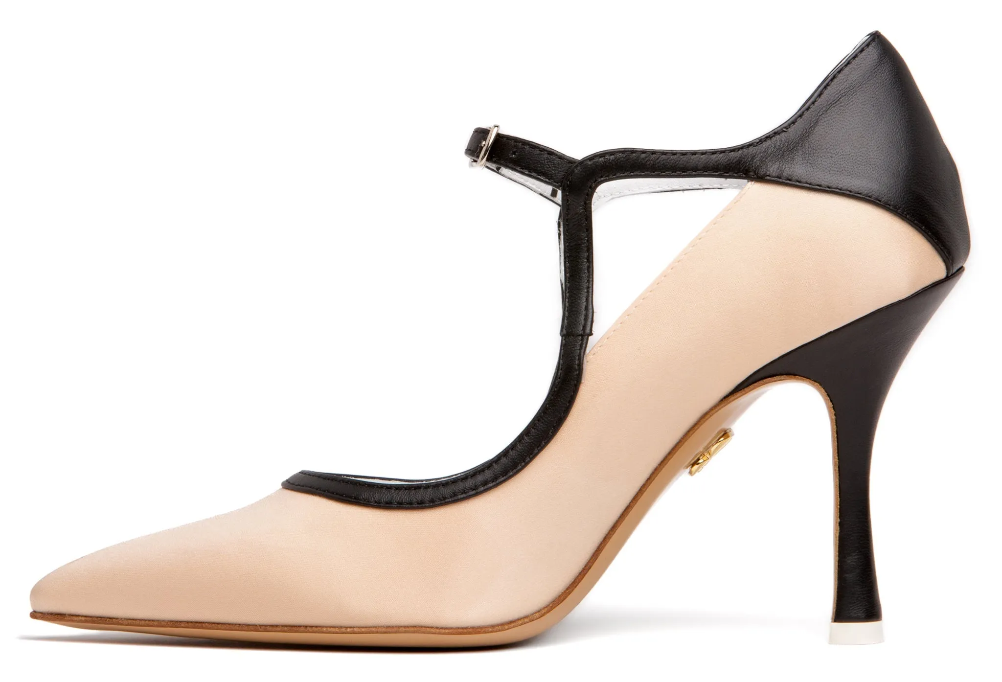 Jenny Silk Satin & Leather Pump