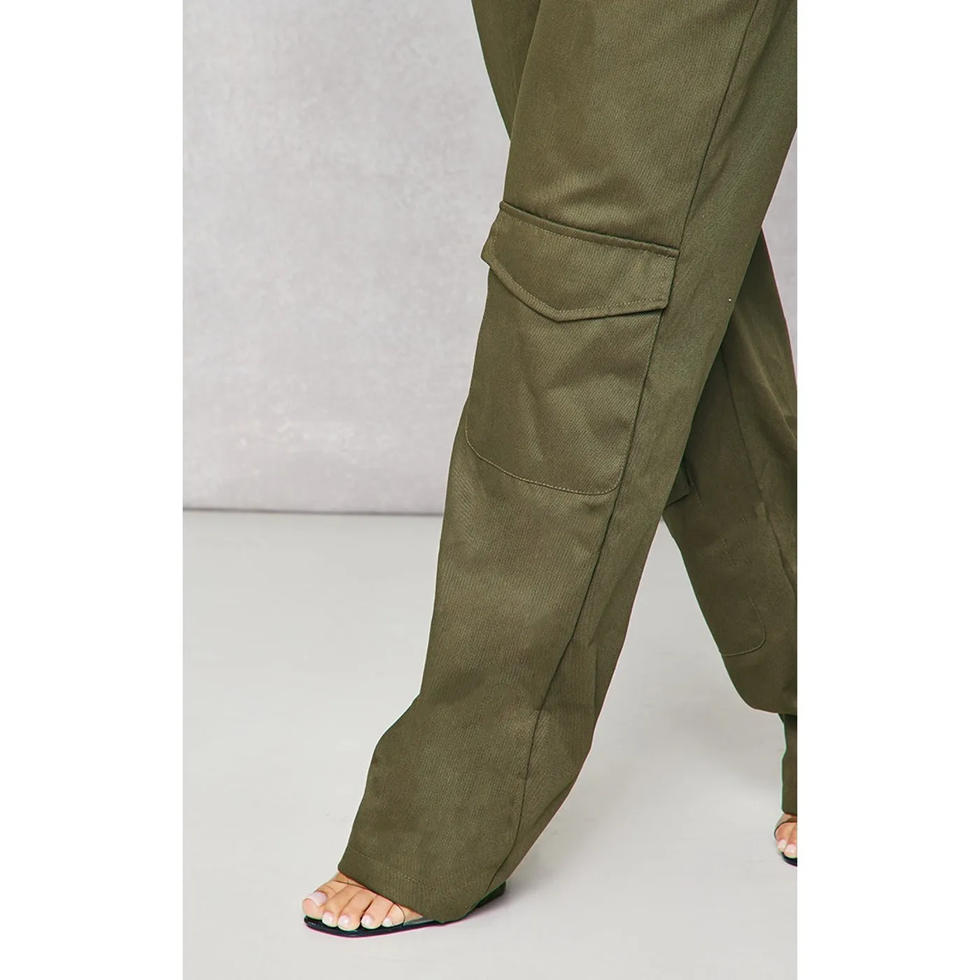 Khaki Cargo Pocket Detailed Trousers