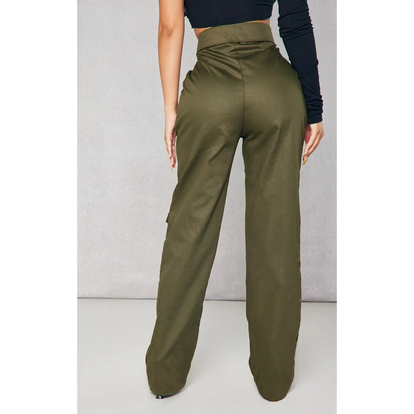 Khaki Cargo Pocket Detailed Trousers