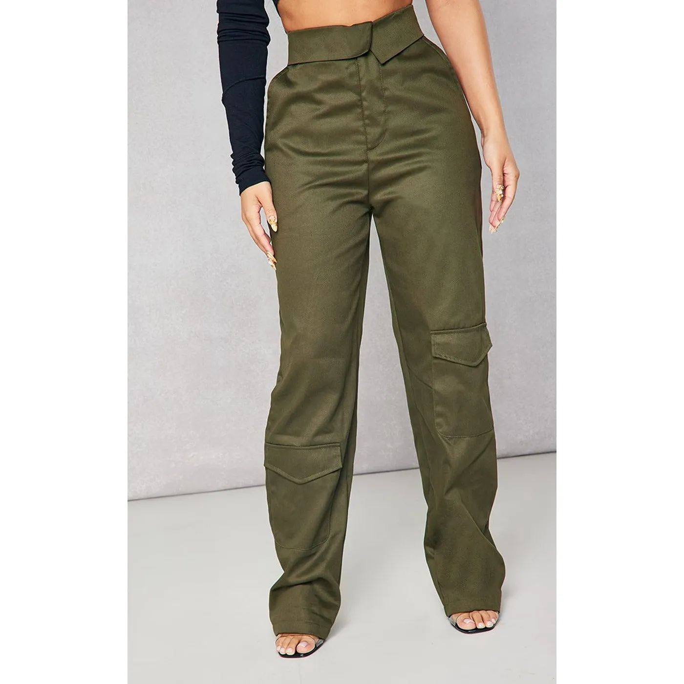 Khaki Cargo Pocket Detailed Trousers