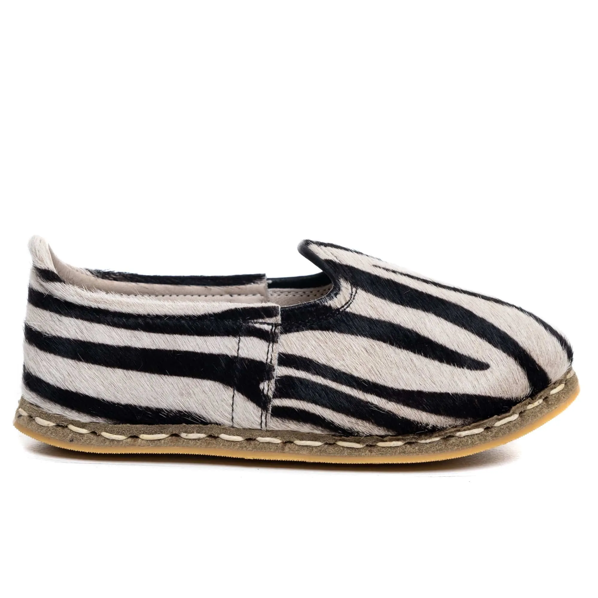 Kids Zebra Leather Shoes