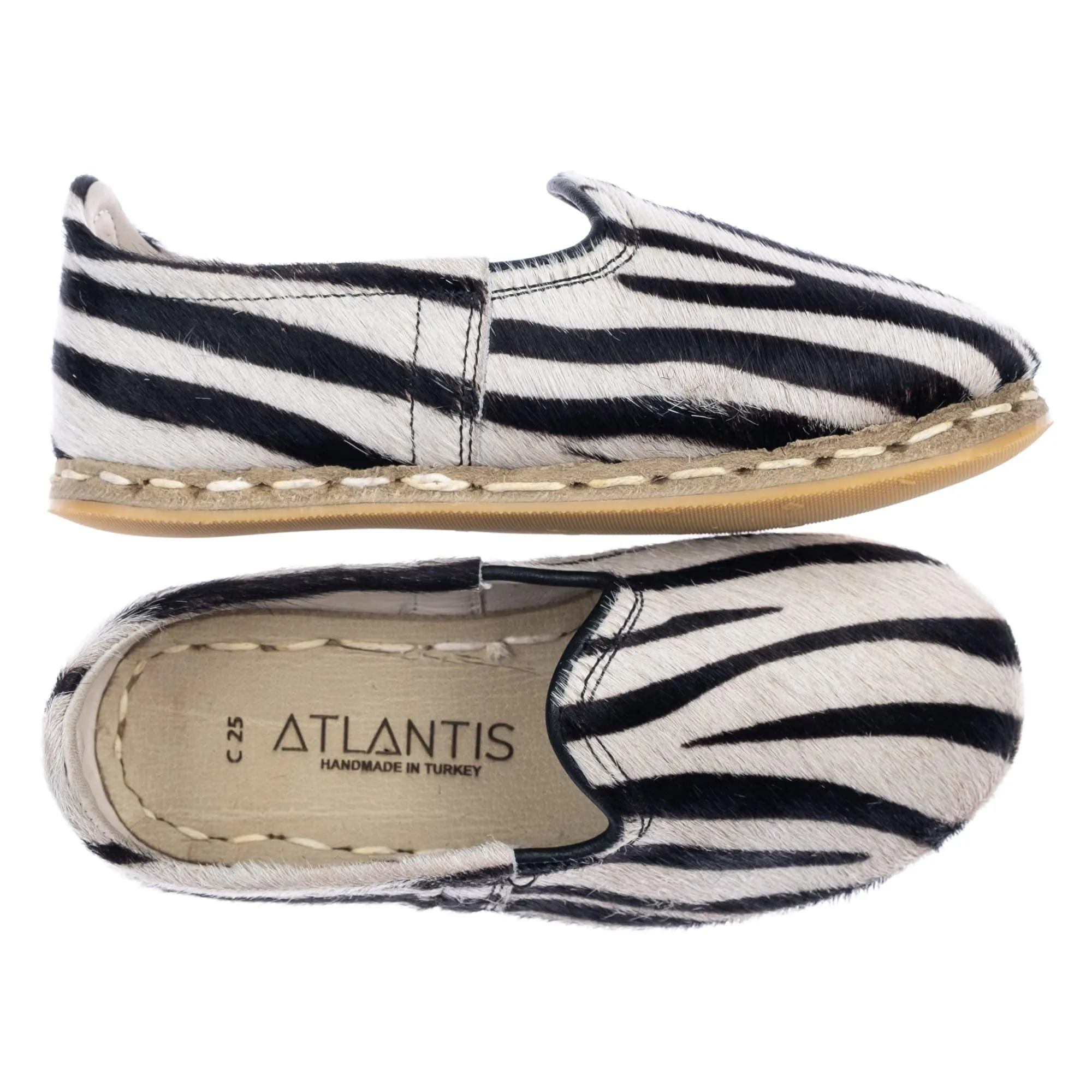 Kids Zebra Leather Shoes