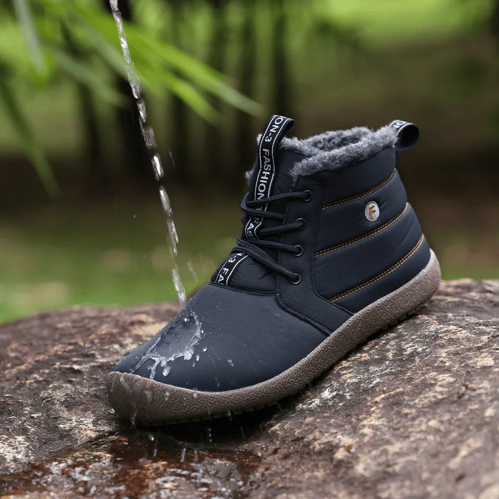 kkboxly kkboxly Men Waterproof Non Slip Warm Plush Lining Lace up Snow Boots