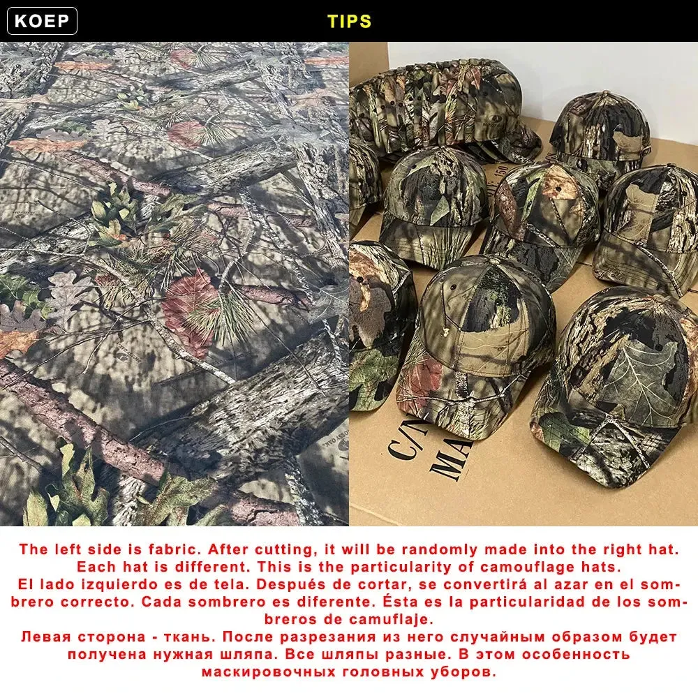 KOEP New Tree Camo Baseball Cap Fishing Caps Men Outdoor Hunting Camouflage Jungle Hat Hiking Casquette Hats