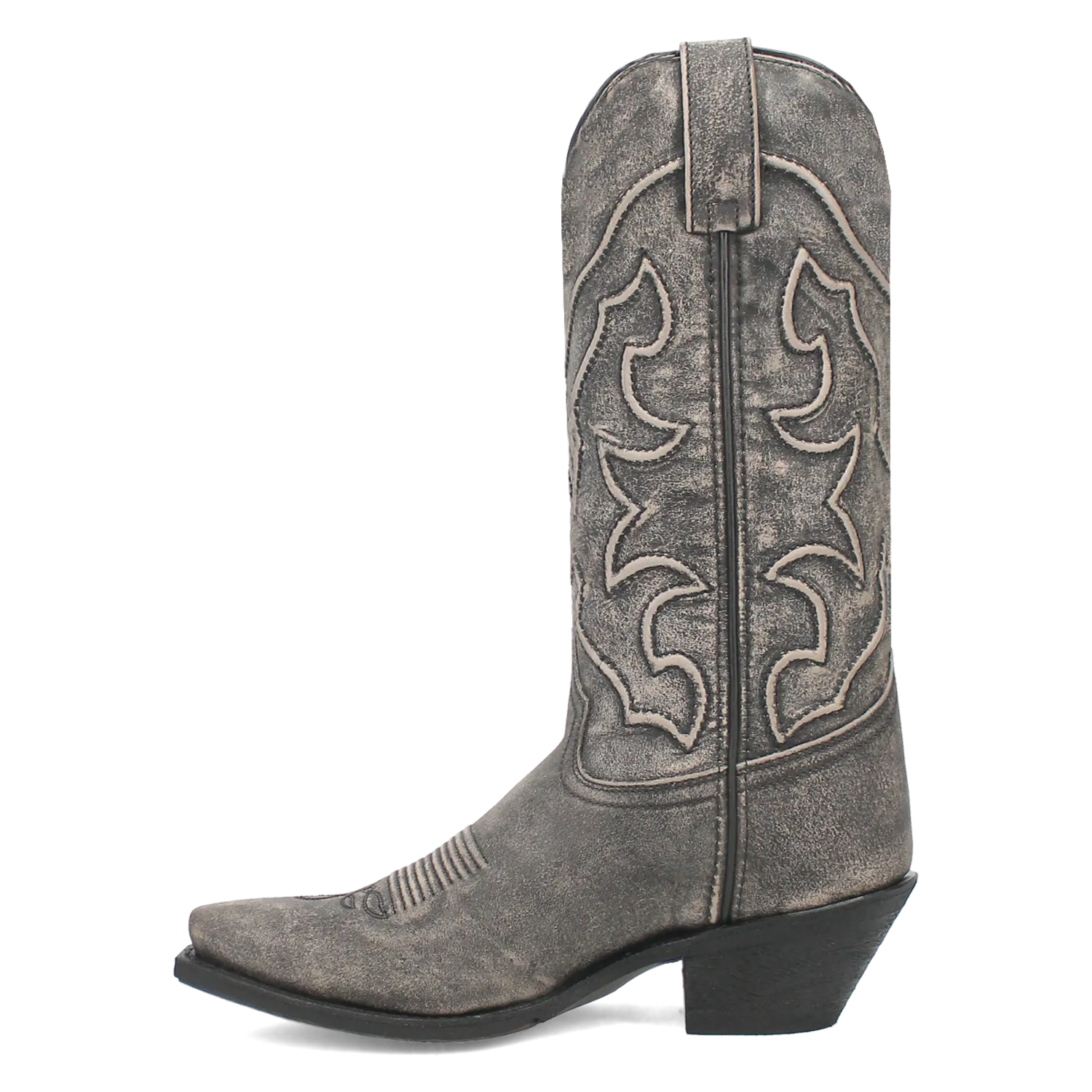 Laredo Weathered Black Reva Snip Toe Western Boots for Women