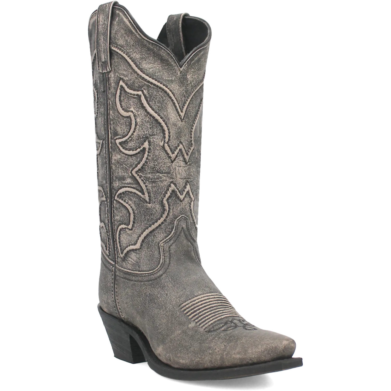 Laredo Weathered Black Reva Snip Toe Western Boots for Women