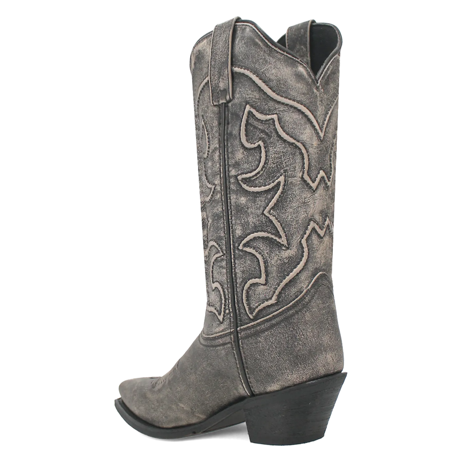 Laredo Weathered Black Reva Snip Toe Western Boots for Women