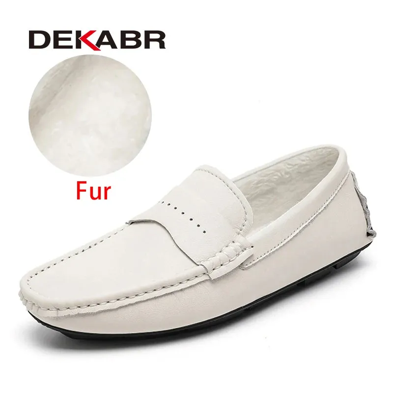 Luxury Brand Fashion Men Shoes Casual Split Leather Flats Driving Footwear Comfortable Loafers Soft Moccasins Shoes Men