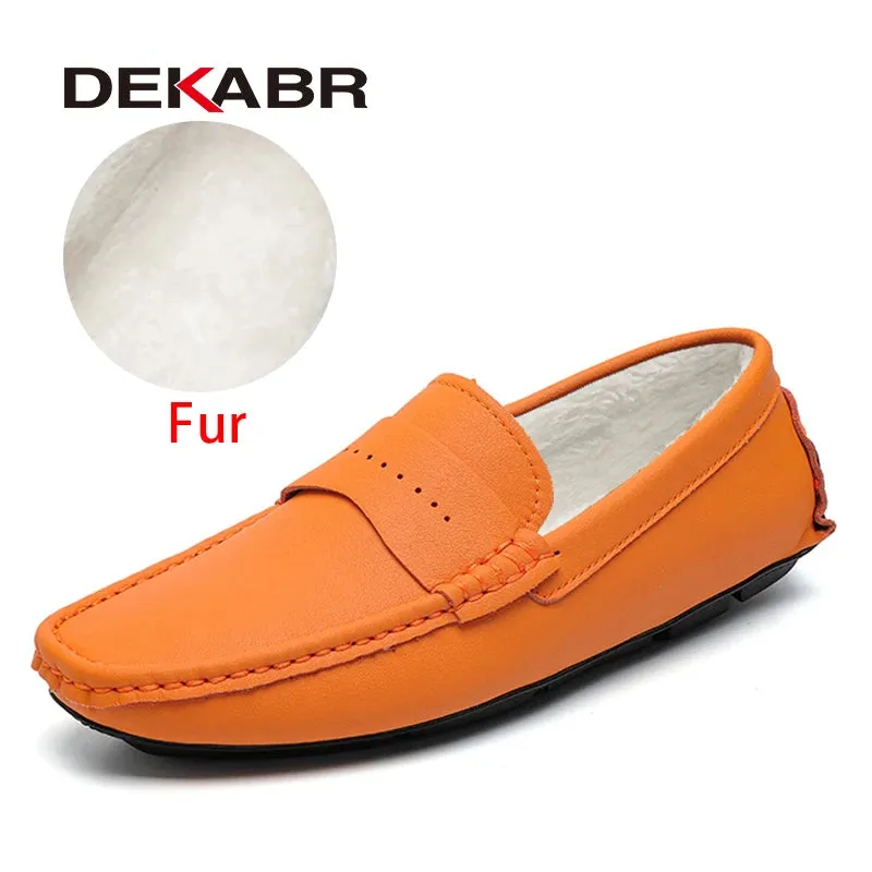 Luxury Brand Fashion Men Shoes Casual Split Leather Flats Driving Footwear Comfortable Loafers Soft Moccasins Shoes Men