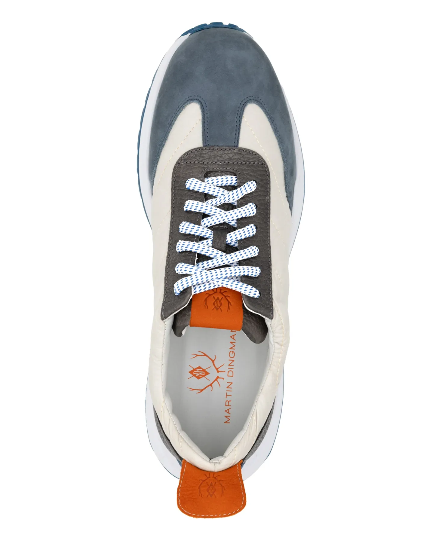 MARATHON NYLON NUBUCK SNEAKER - BONE/MARINE