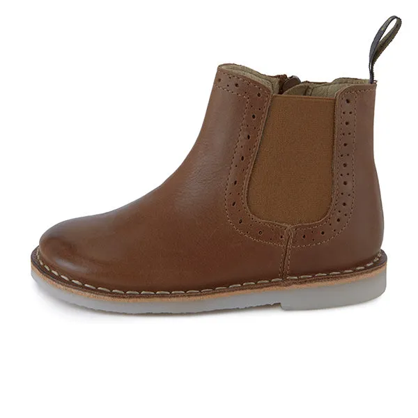 Marlowe Kids Chelsea Boot Tan Burnished Leather