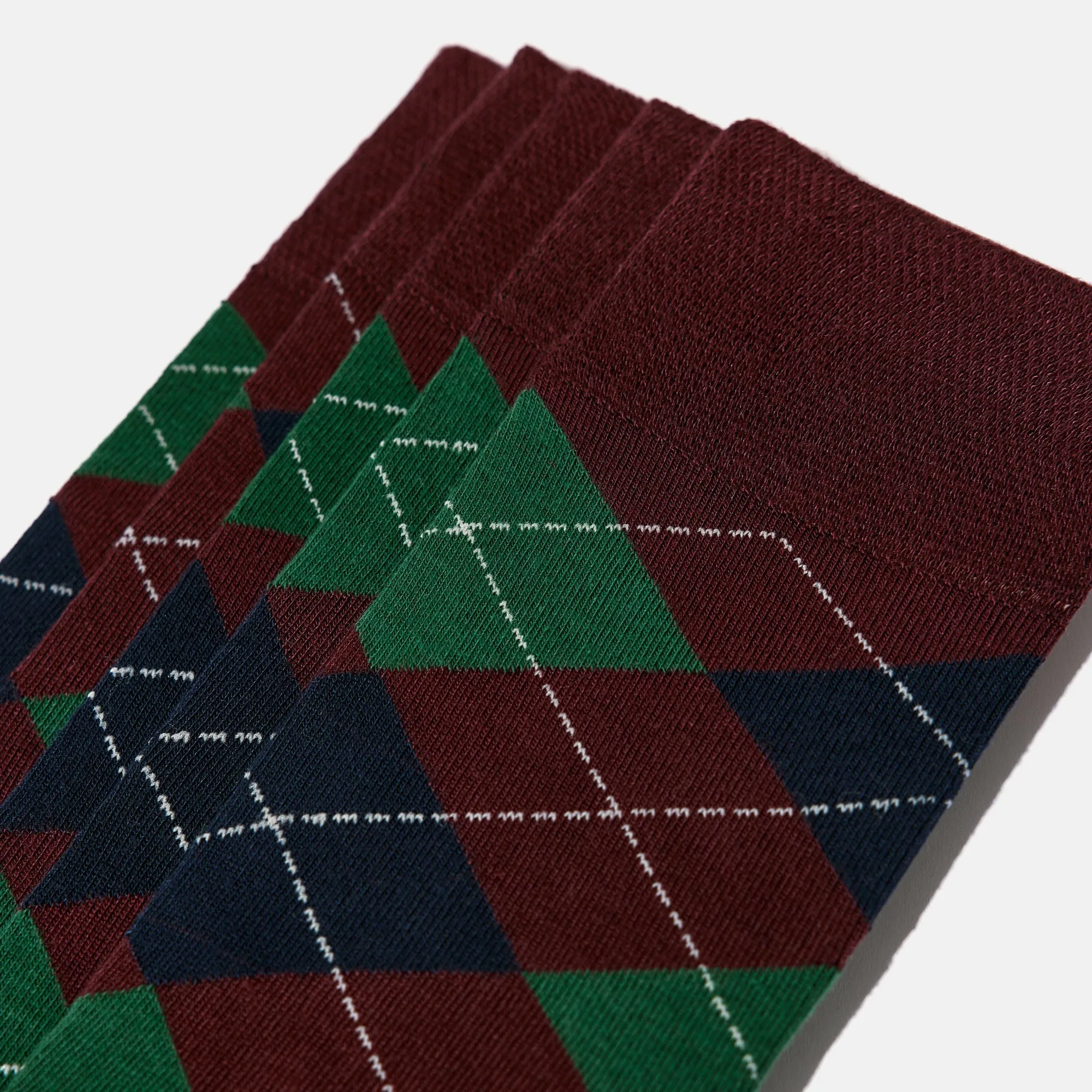 Men's Bamboo Dress Socks • Argyle Pack of 1/3/5 Pairs • Burgundy