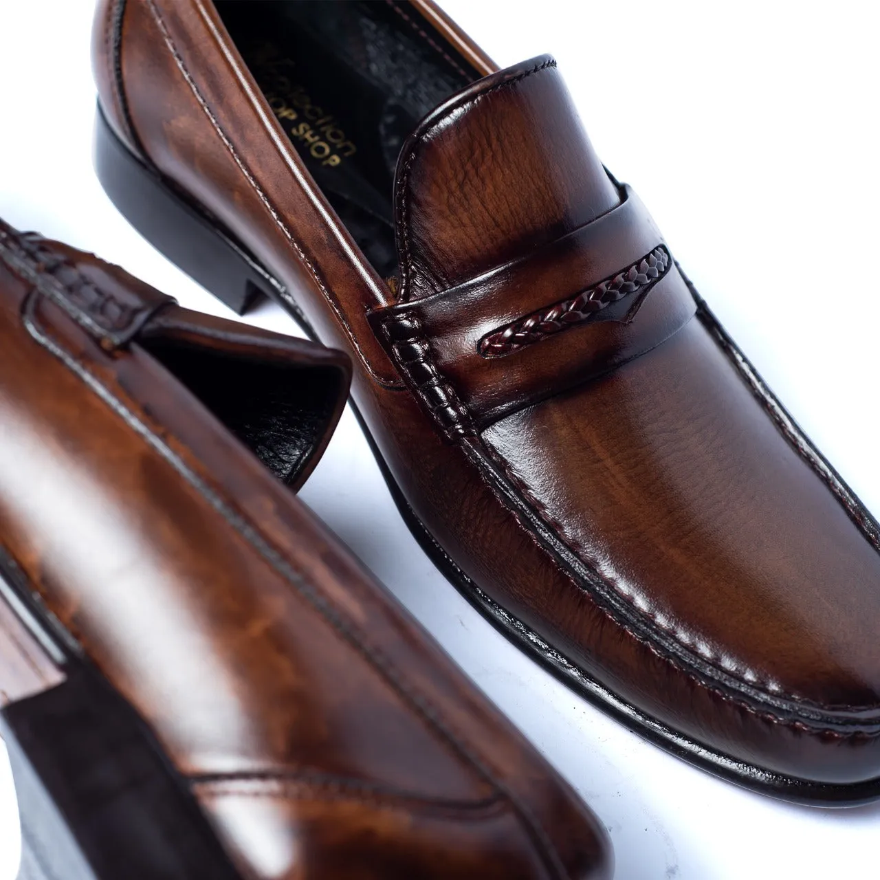 Men's Leather brown loafer -tnv collection