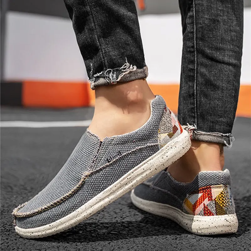 Men's Vulcanize Shoes Fashion Canvas Shoes Men Breathable Casual Flats Shoes Outdoor Male Sneakers Loafers Zapatos Hombre