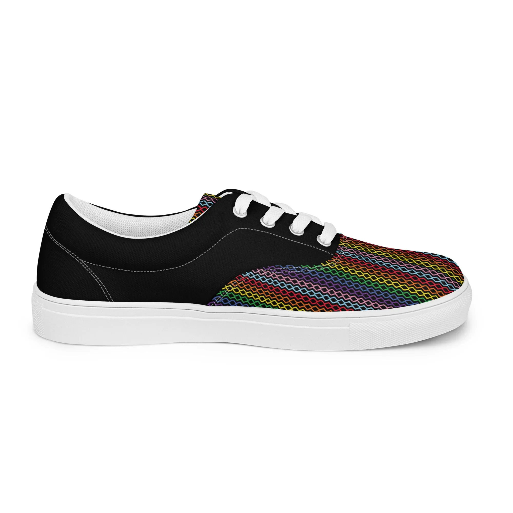 Modern rainbow Women’s Lace-up Canvas Shoes