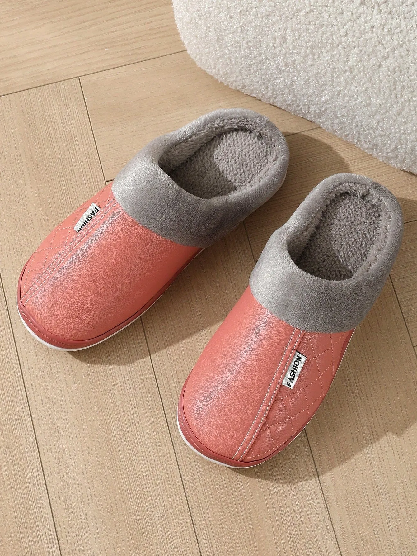 New PU Leather Waterproof Cotton Slippers For Women, Couples Autumn & Winter Indoor Soft Thickened Warm Slippers For Men Wholesale