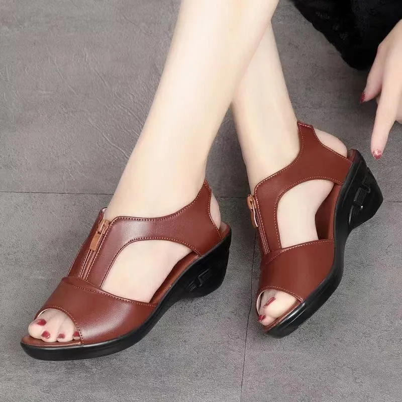 OCW New Summer High Heels Sandals For Women Open Toe Cut-Out Design